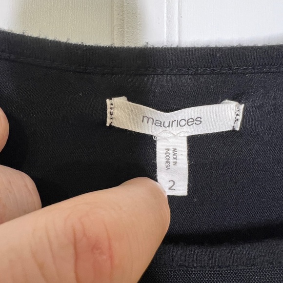 Maurices Women's Mesh Yoke Top Black Size  2X - Picture 4 of 11